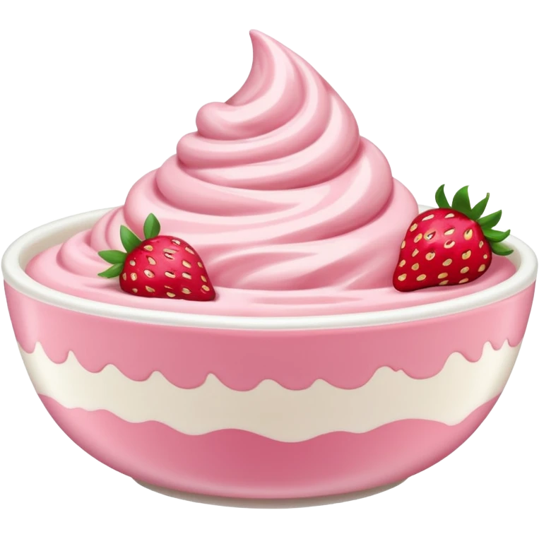 Strawberry yoghurt in 3d emoji