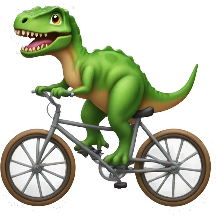 Dino riding a bicycle  emoji