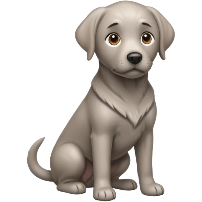 Silver labrador emoji