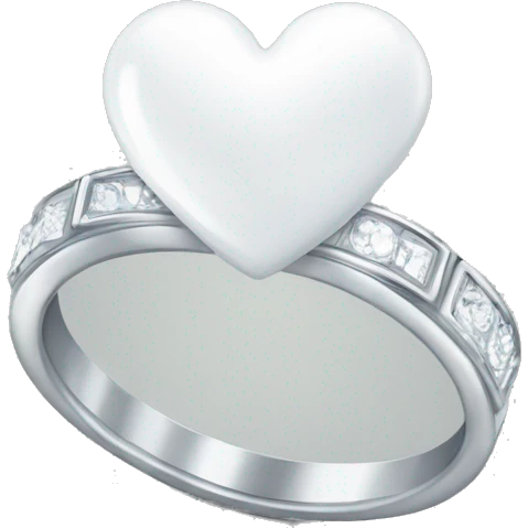 White Heart with engagement ring emoji