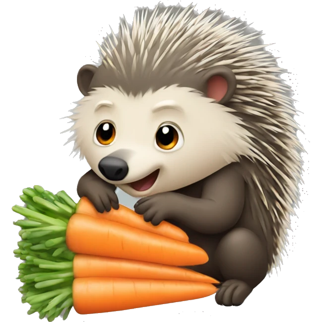 Porcupine eating a carrot  emoji