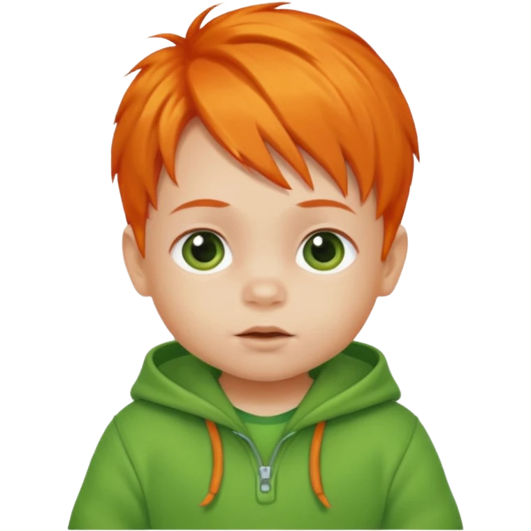 orange hair baby green outfit emoji