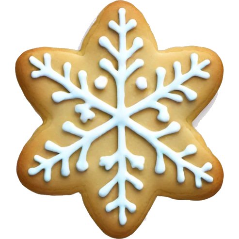 Sugar cookie with snowflake emoji