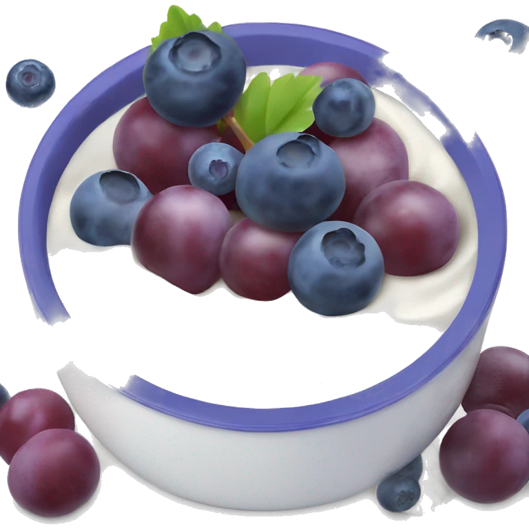 yoghurt bowl with grapes and blueberries emoji
