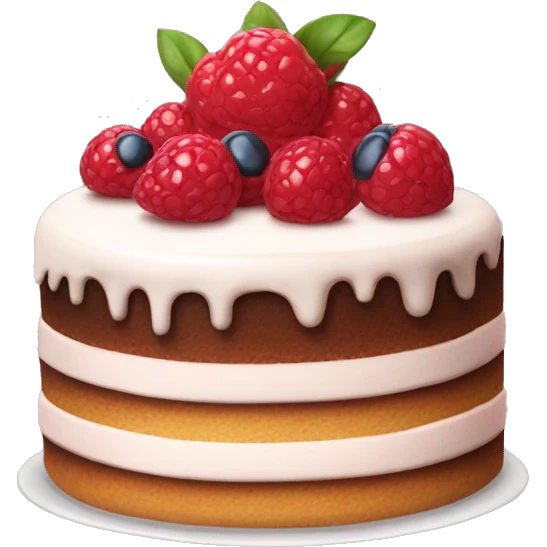 Cute cake with rasbarries emoji