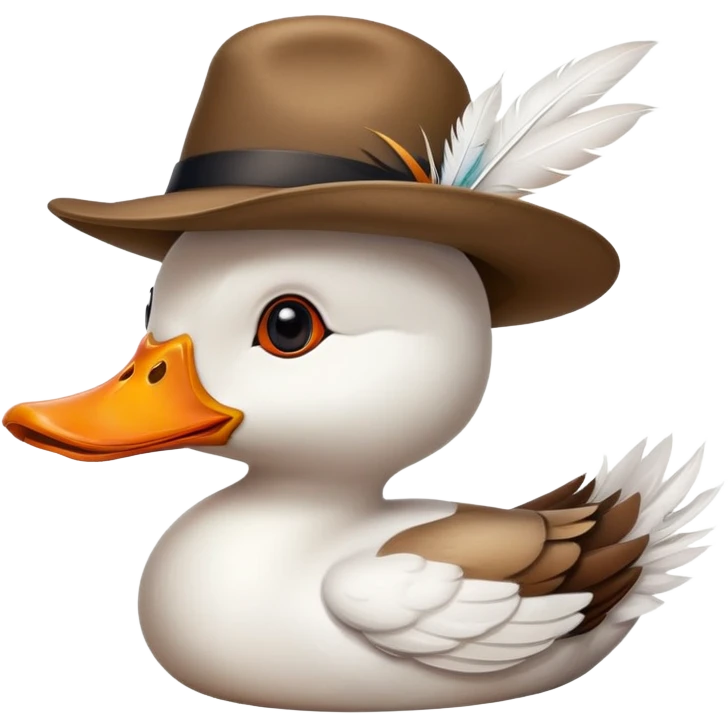 Duck with hat emoji