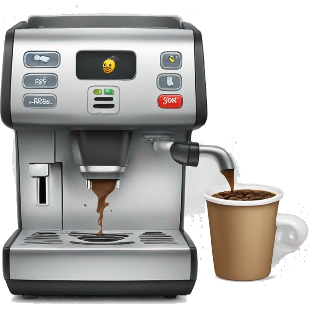 broken coffee machine with out of order sign on it emoji