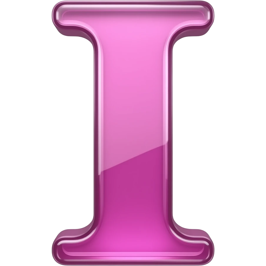 letter I made of pink glass looking gramour emoji
