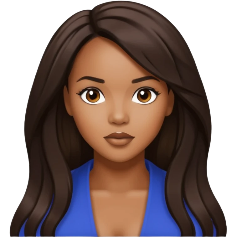 LeToya Luckett with dark brown long hair emoji