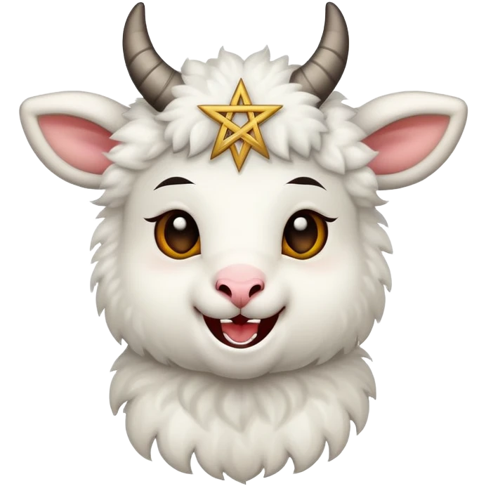 evil laughing lamb with pentagram emoji