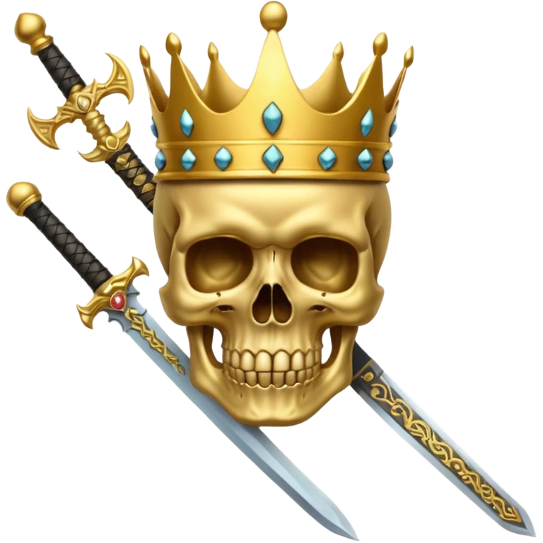 Golden skull with crown now make it with a worrior sowrd emoji