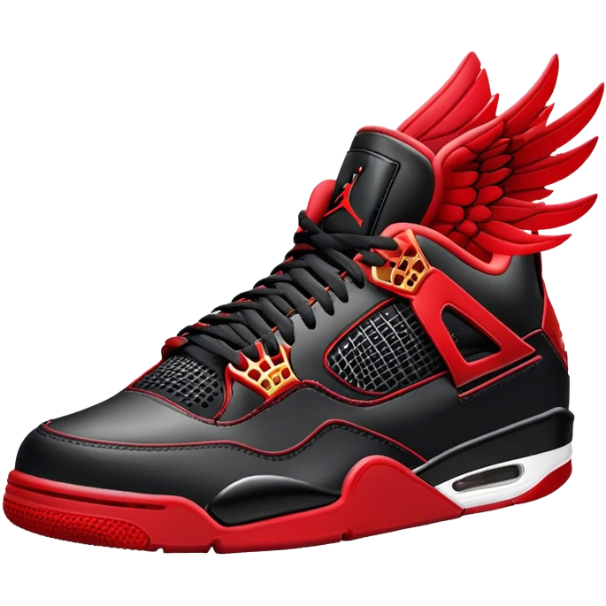 Black and red Jordan 4’s emoji