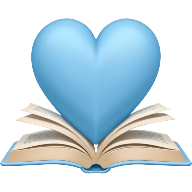 Light blue heart with open books emoji