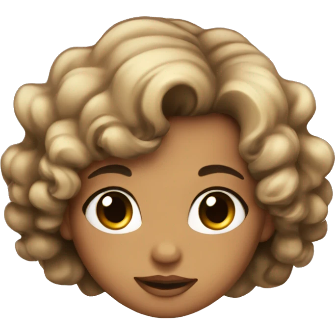 tan angel girl with black curls, pretty, wings emoji