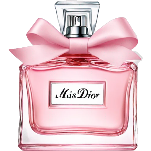 Light pink Miss Dior perfume with bow emoji