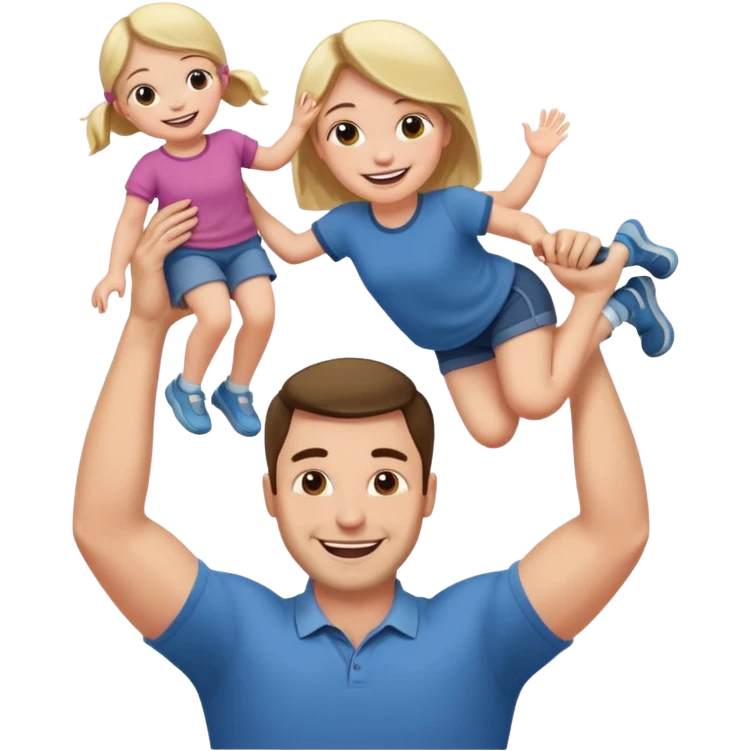 a dad lifting his daughter   emoji