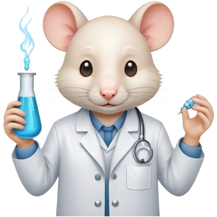 A lab rat with a lab coat emoji