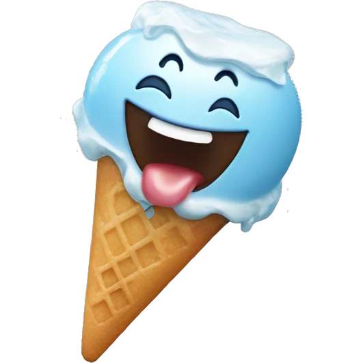 Un chat qui mange une glace  emoji
