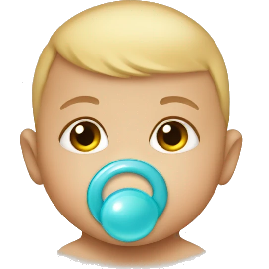 Baby wearing pacifier emoji