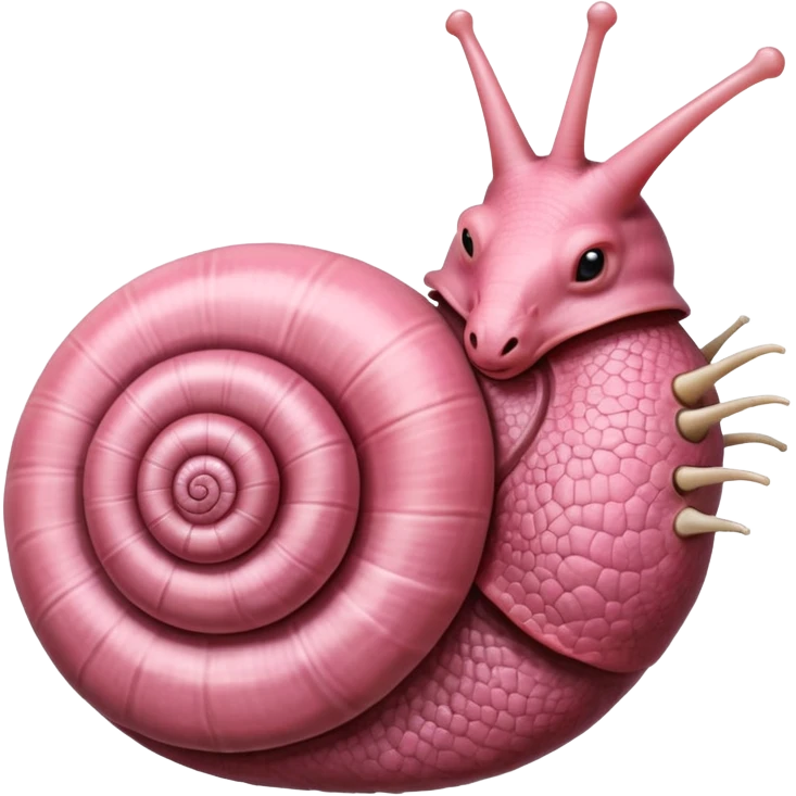 snail with "anatomical heart" as shell emoji