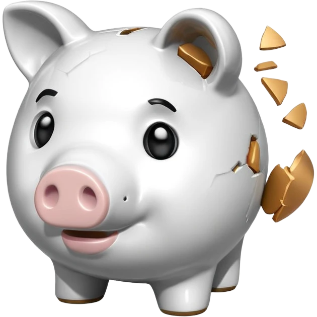 broken and empty piggy bank emoji