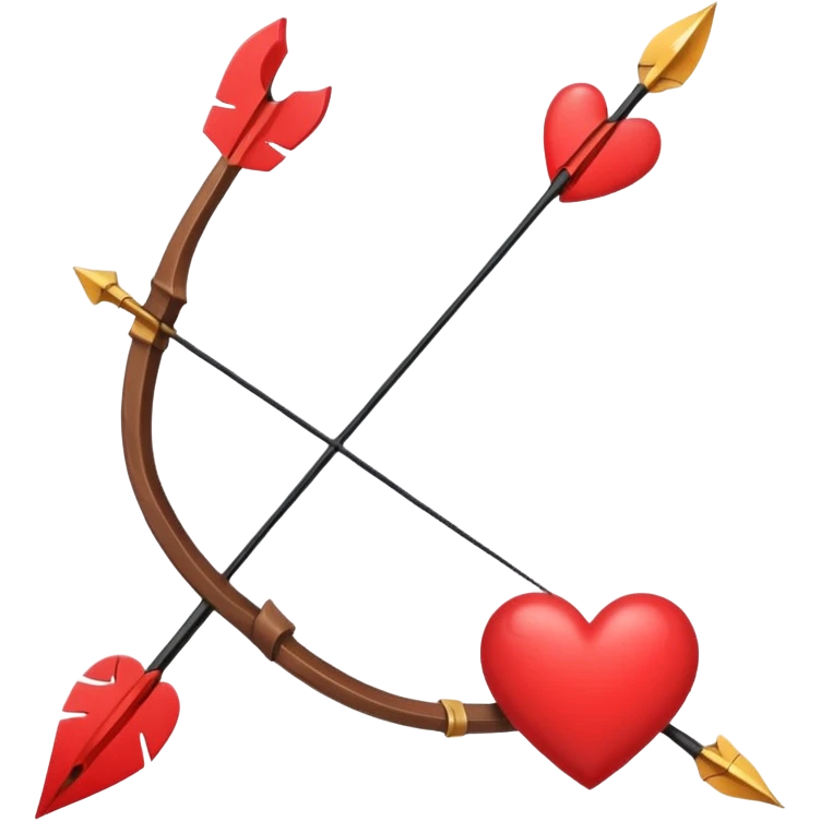 red bow and arrow with heart emoji