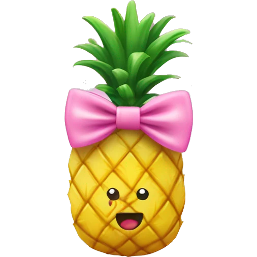 ￼Pineapple with pink bow  emoji