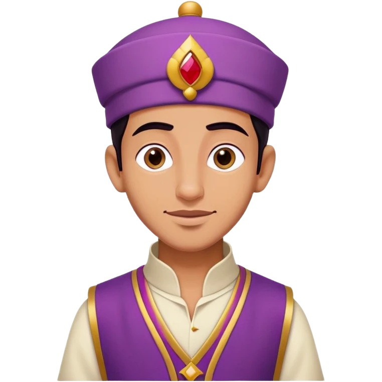 Aladdin with purple vest and fez emoji