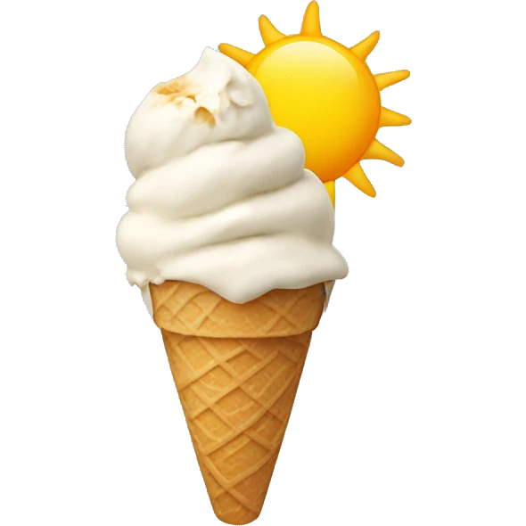 Sun eating ice cream  emoji
