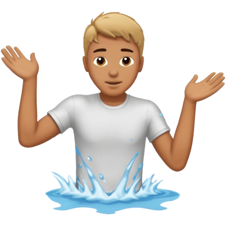 A man who falling down in river emoji