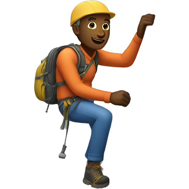 A guy climbing on the mountains emoji