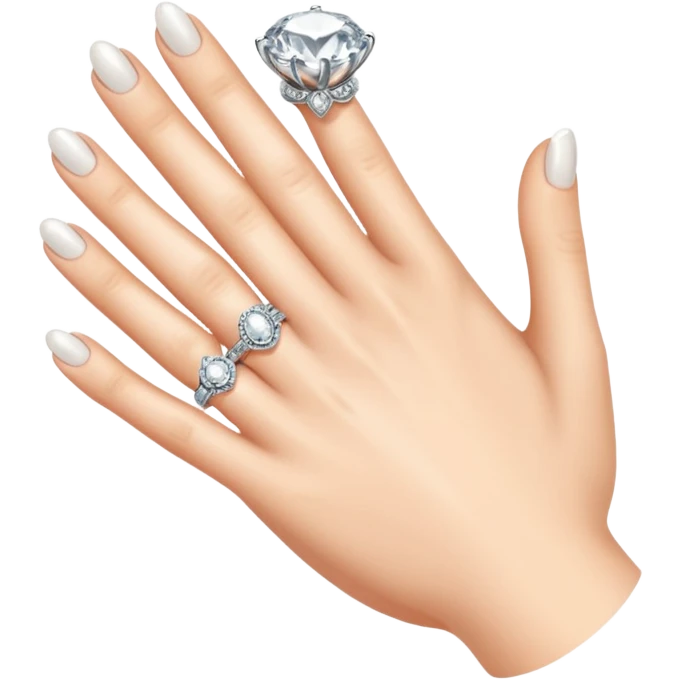 Platinum engagement ring on hand emoji