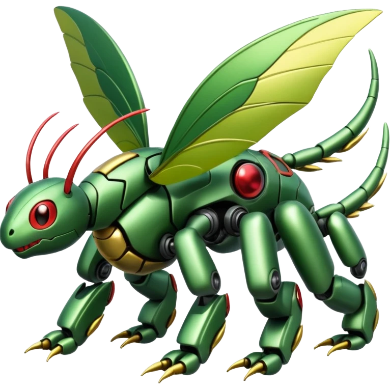 Cyber-robot-mecha-Caterpie-Flygon-Scyther-fusion emoji