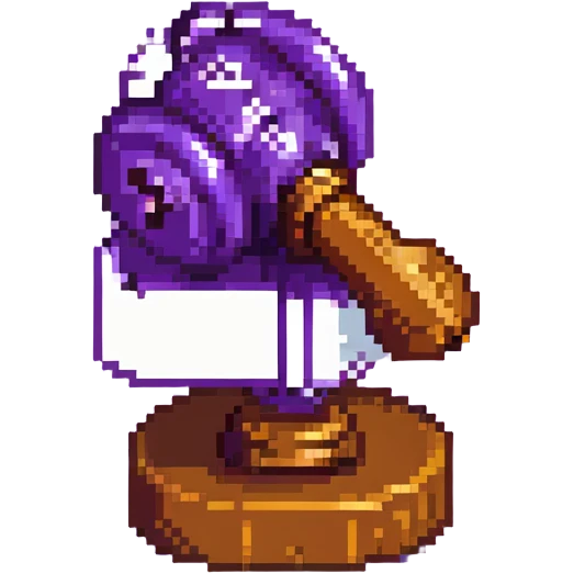 Moderator gavel with purple background, admin symbol emoji