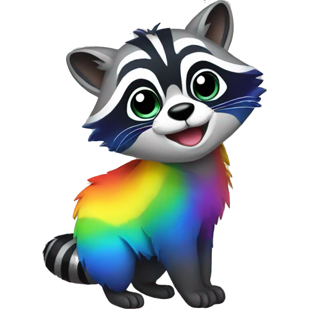 Rainbow Raccoon Full Body emoji