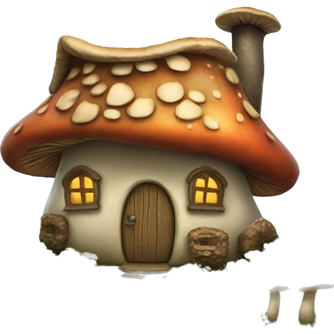 Mushroom cottage emoji