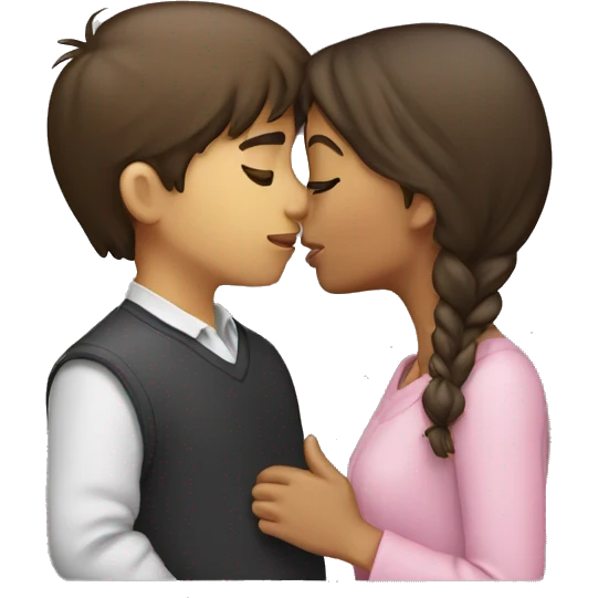 Girl boy kissing emoji