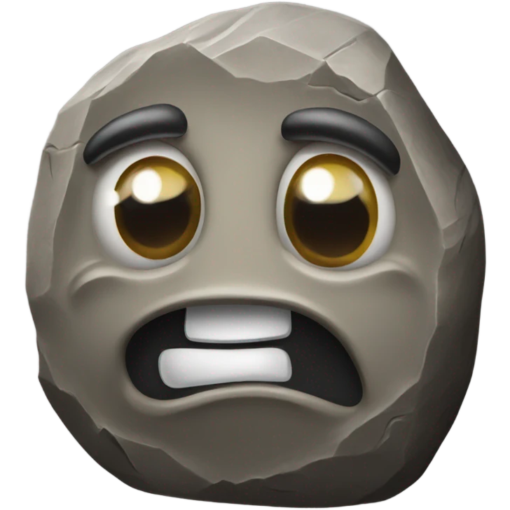 realistic rock with eyes emoji