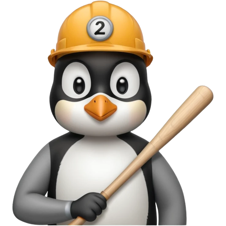 Penguin Construction Worker baseball bat emoji