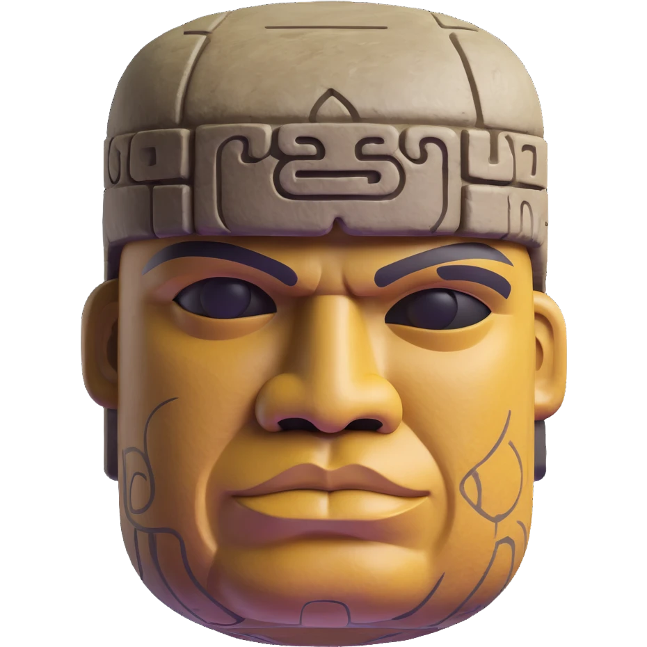 Olmec colossal stone head emoji