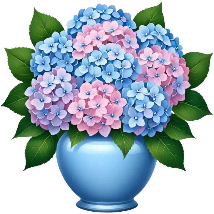 Rococo bouquet of blue and pale pink hydrangeas emoji