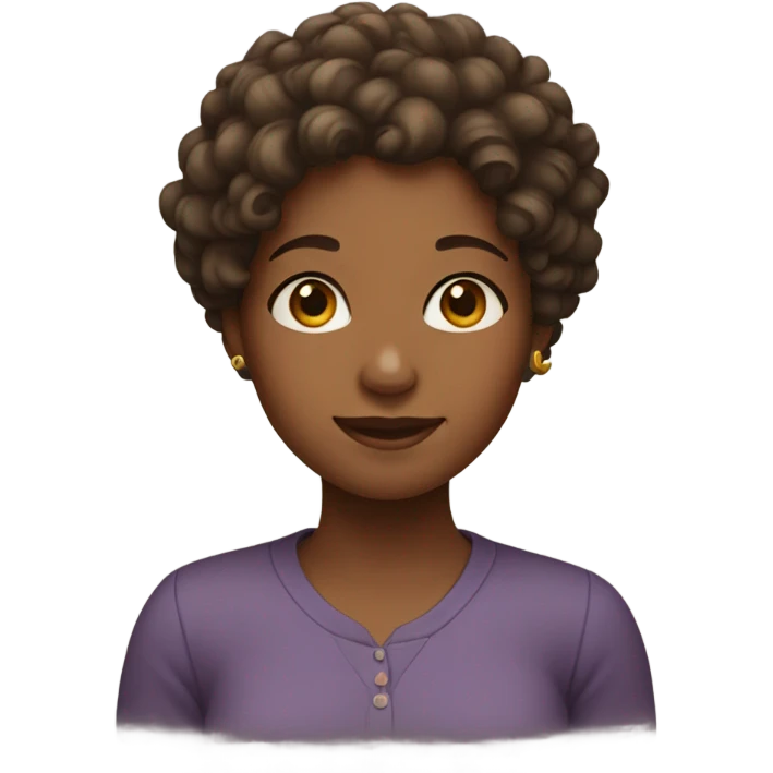 An girl with curly hair and brown skin emoji