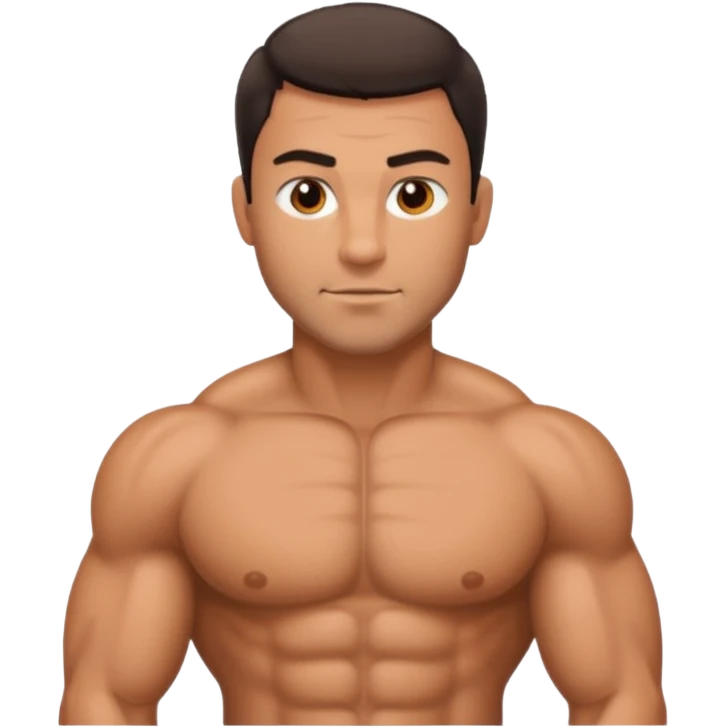 Muscular and body hair man emoji
