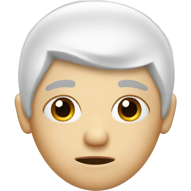 white wig cap with stressed face  emoji