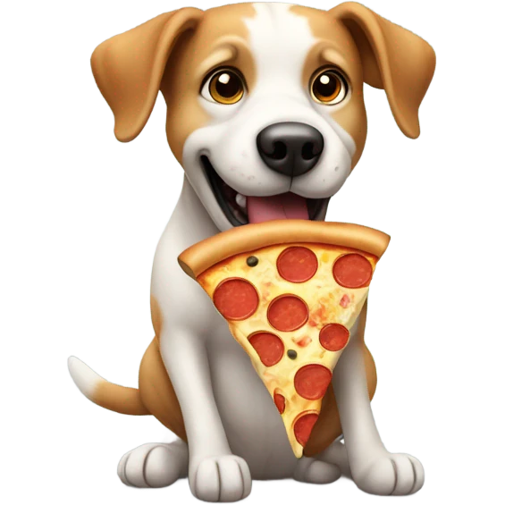 Dog eating pizza emoji