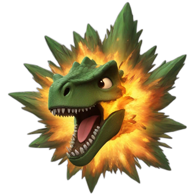 exploding dinosaur emoji