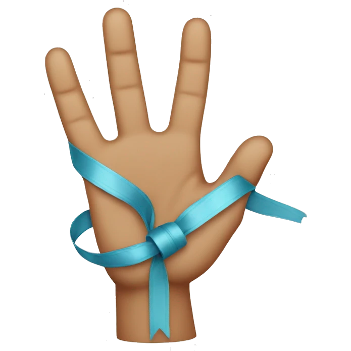 raised finger with a ribbon tied to it emoji