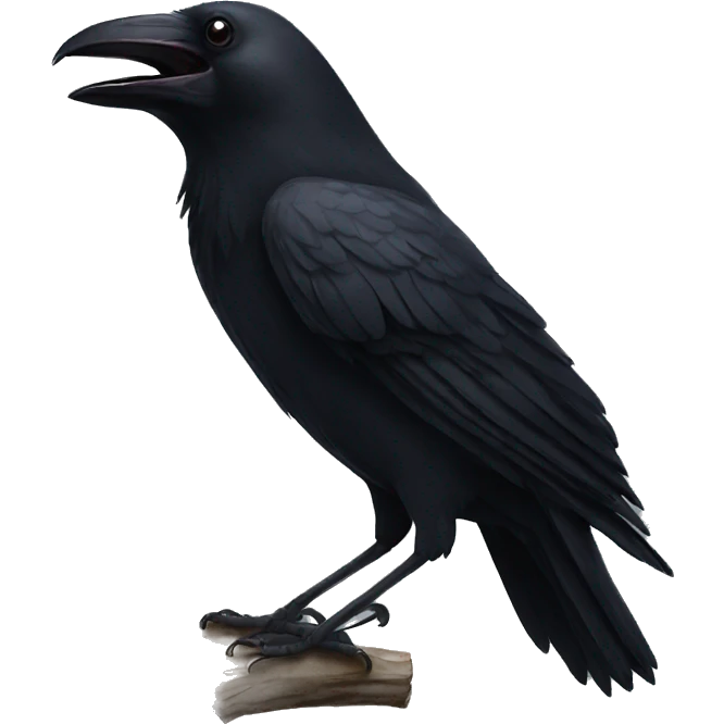 Black raven laughing emoji