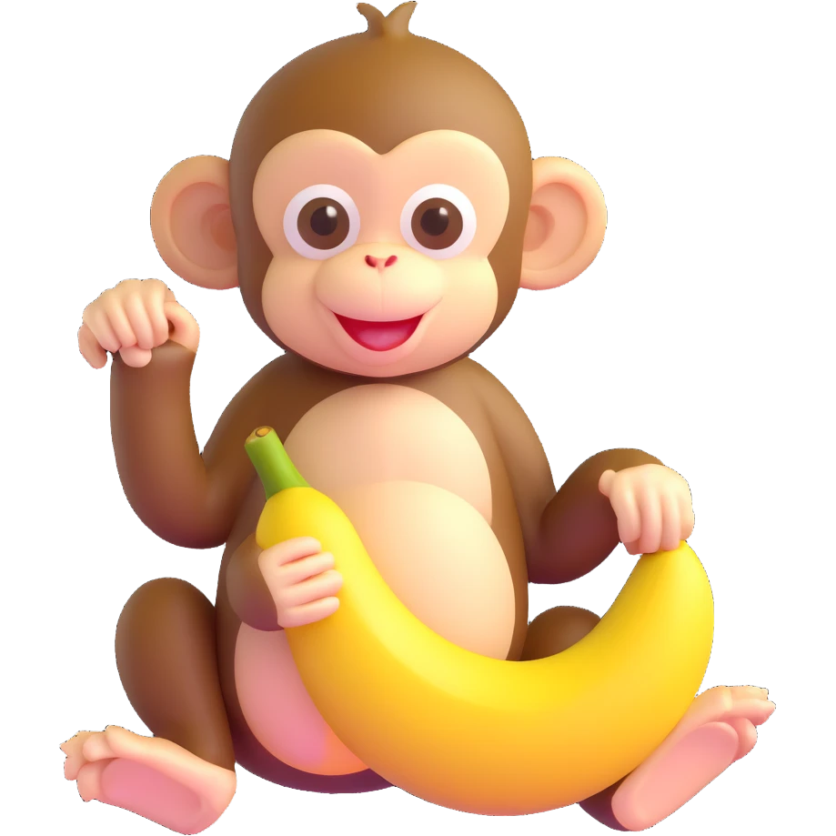 baby monkey peeling a banana emoji