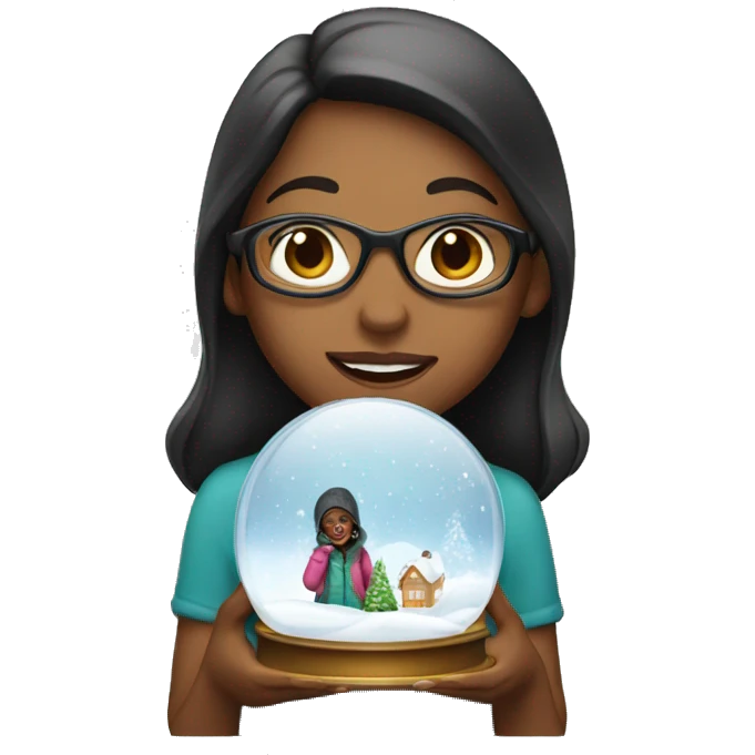 A girl with a snow globe emoji